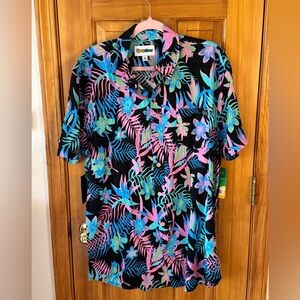 Tipsy Elves Men's Floral Button Down Shirt - Black, Blue, Pink